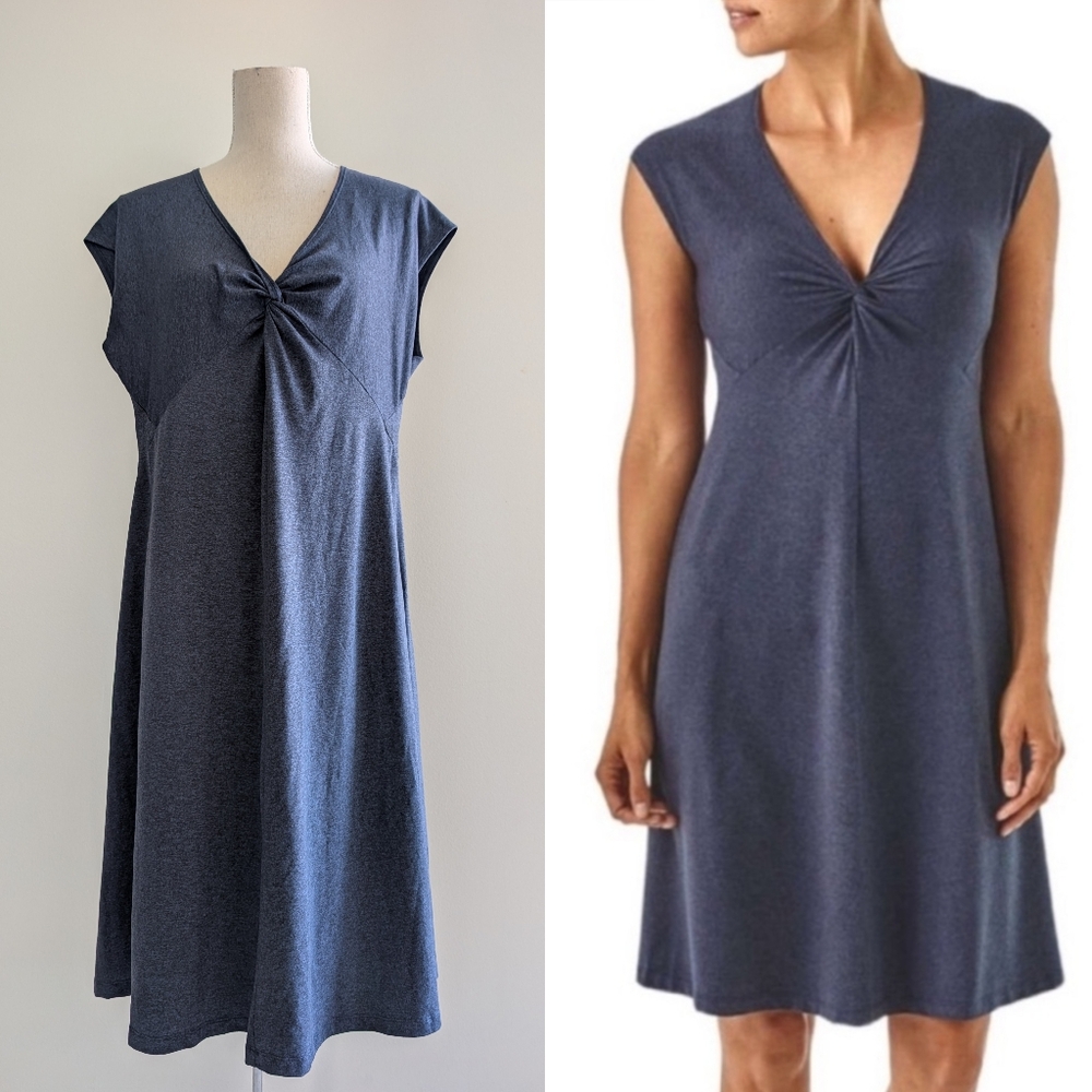 Like New Patagonia Seabrook Bandha V-Neck Dress Twist Front Casual Dress Sz XL